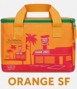 Orange trader joes mini insulated bag