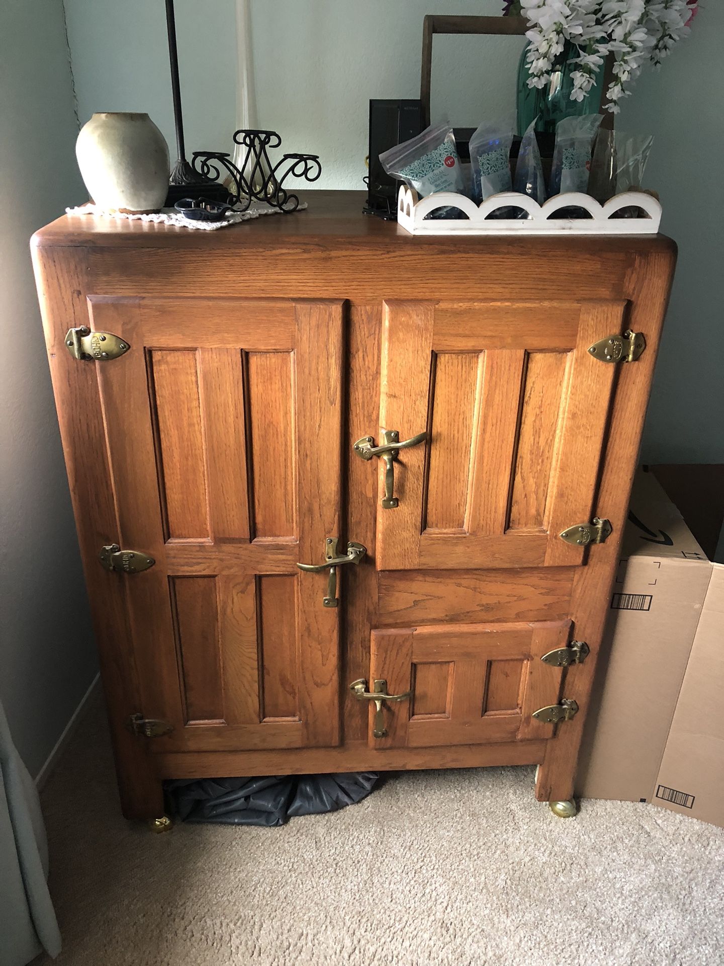 Vintage BOHN Oak Ice Box