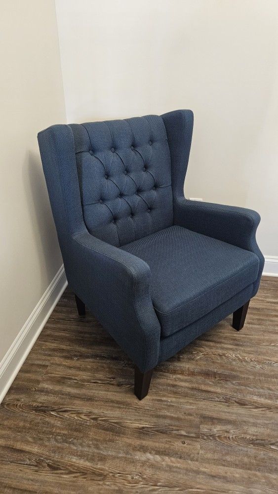 Blue Wingback Chair 