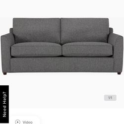 Gray Fabric Memory Foam Sleeper Sofa 