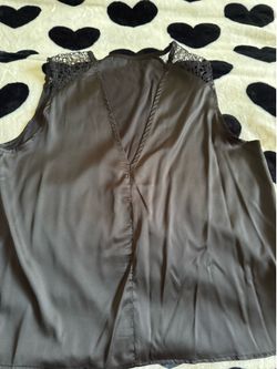 Black V Neck Silk Top