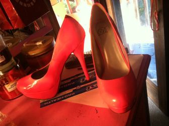 Neon pink high heels! Only worn two times