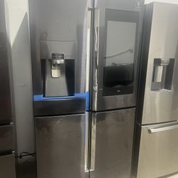 Refrigerator Samsung with tv display 4 doors black stainless refrigeradora nevera heladera 