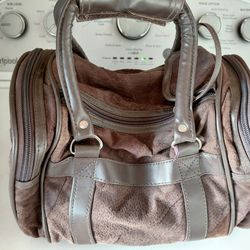 Brown suede carrying case