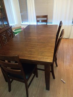 Wood Dining Table with Chairs
