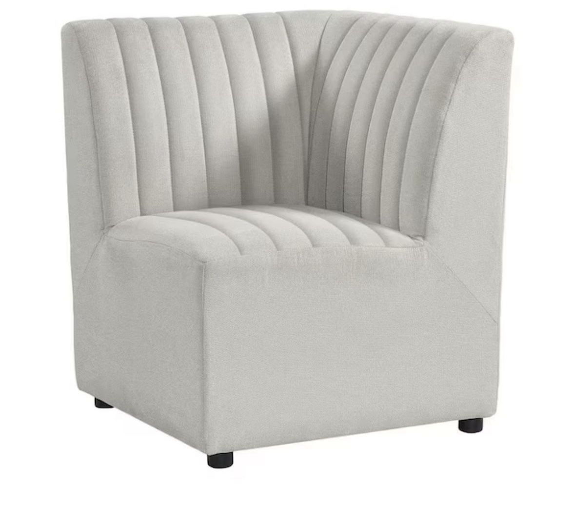 NEW Picket House Furnishings Rizzo Beige Linen Wood Upholstered Dining Corner Chair 1