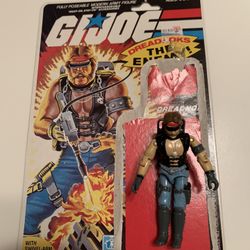 Vintage GI JOE DREADNOK TORCH from 1984/85 with FULL CARD & Fuel Tank