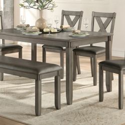 Holders Transitional Gray Dining Set