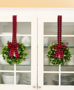Buffalo plaid wreath set