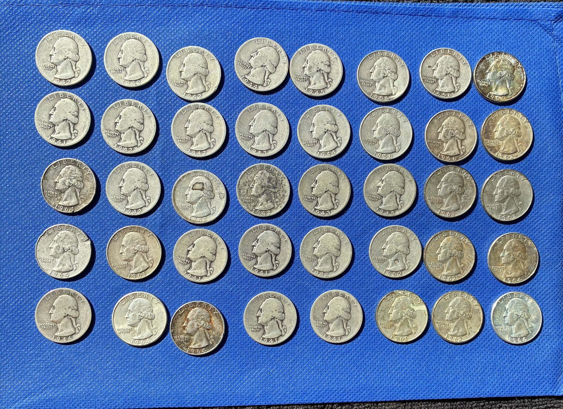 SILVER QUARTERS 1 Roll 40 Coins