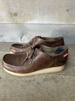 Clarks Wallabee Brown Leather Lace Up Shoes Men's Size 10 Moccasin Boots