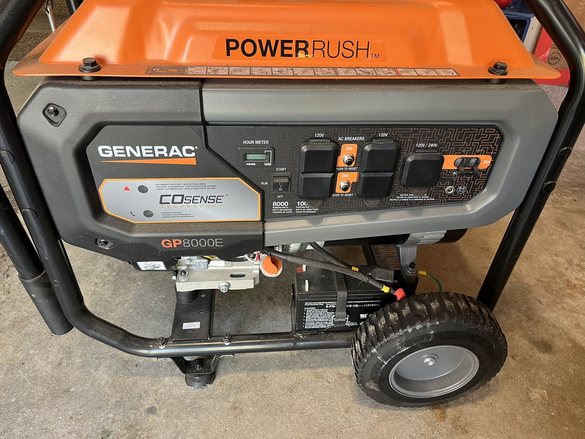 Generac 8000 Generator Like New FREE RAIN COVER