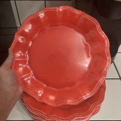 Red Hard Plastic Plates 