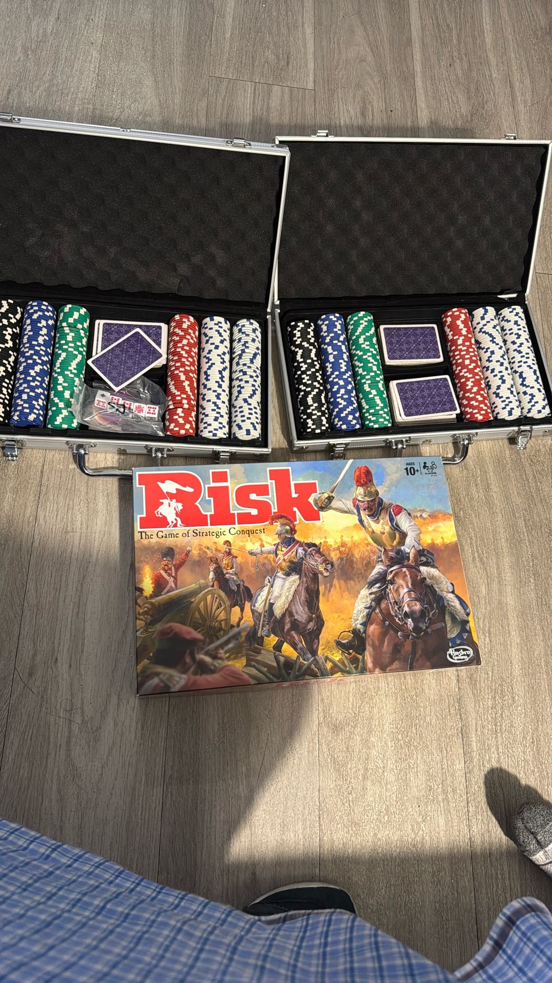 Poker Set (2 Cases) + Risk Board Game