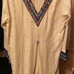 Embroidered Tan Shirt
