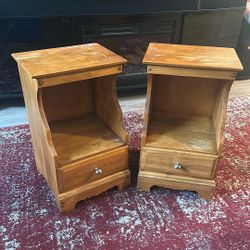 2 Hardwood Bedside Tables