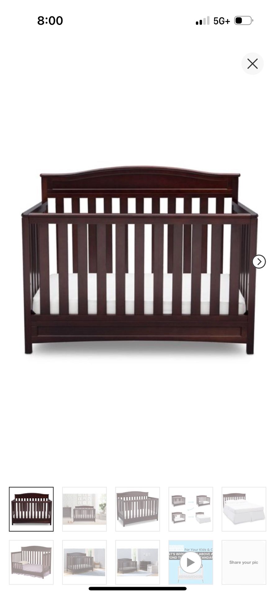 Lov Delta 4 In 1 Wood Crib  $75 In The Original Box