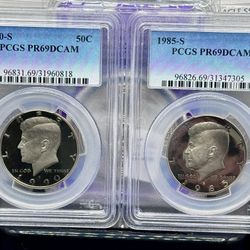 PCGS Kennedy Half Dollar Proof Pair – PR69 Deep Cameo