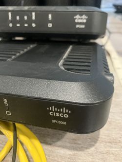 2 Cisco Comcast cable modem. With Ethernet cable. Model DPC3008 Docsis 3.0 input 12V