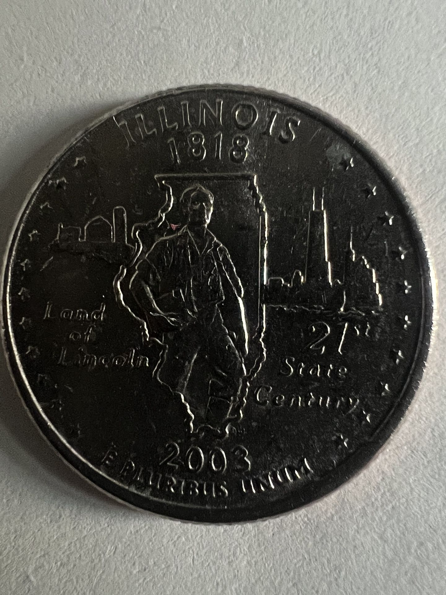 2003 USA Illinois 1818 Land of Lincoln Quarter Dollar Coin Errors