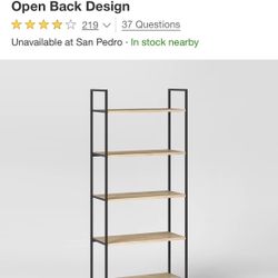 72” Loring 5 Shelf Bookshelf Metal Frame 