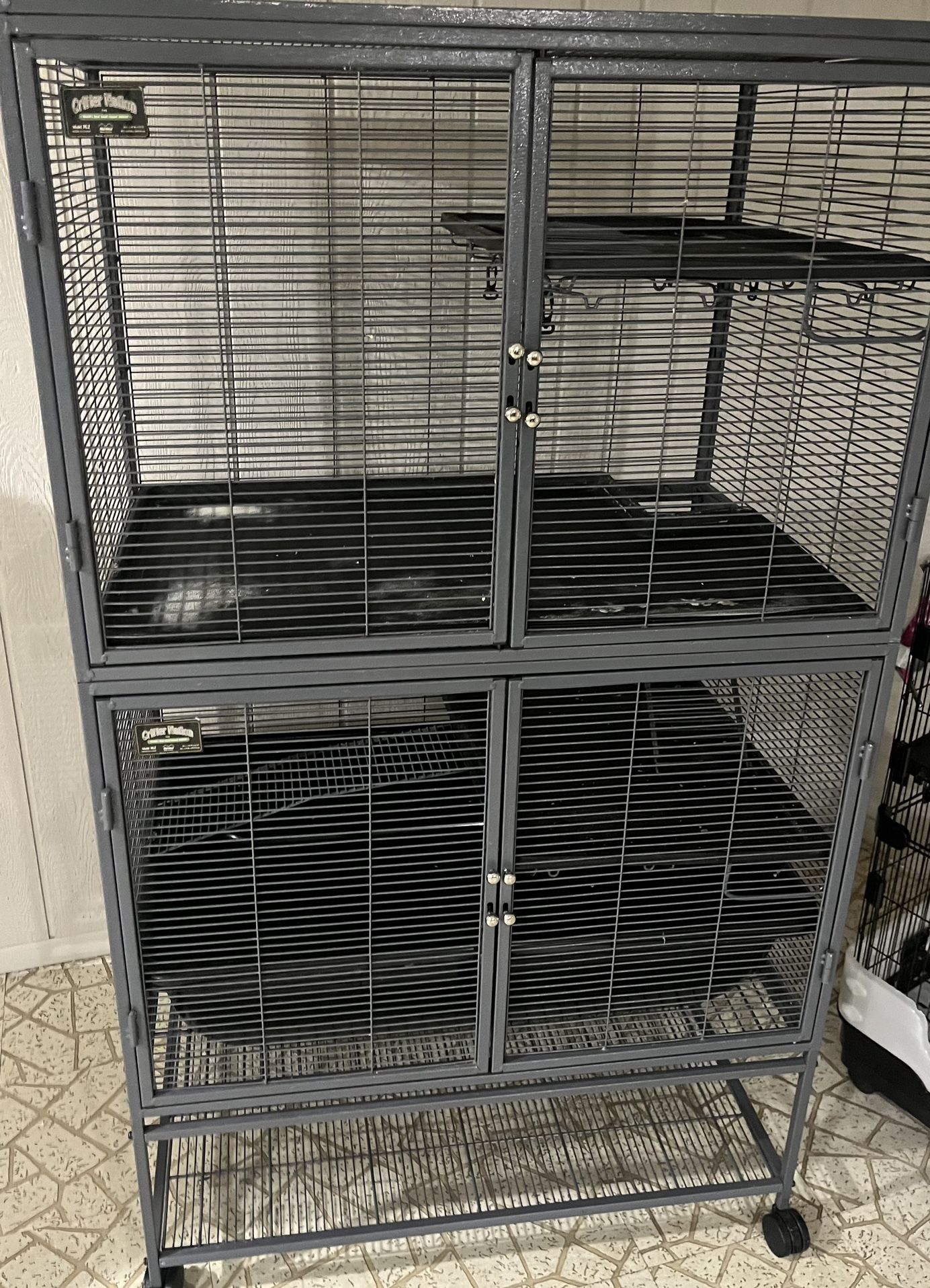 Critter nation, Double Crate Cage, Small Pet Crate Cage, Guinea Pig, Rabbit, Rat, Ferret