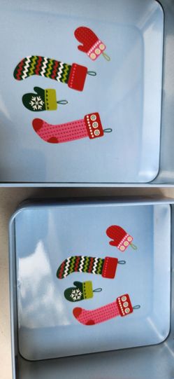 Christmas Holiday Tin Box Set of 2