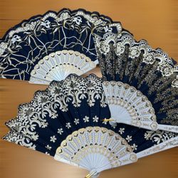 100 X. Handheld Spanish Fans – Foldable Fans for Women – Bulk for Parties, Weddings, Church, Dancing, Music Festivals, Carnivals, EDM Events Decoratio