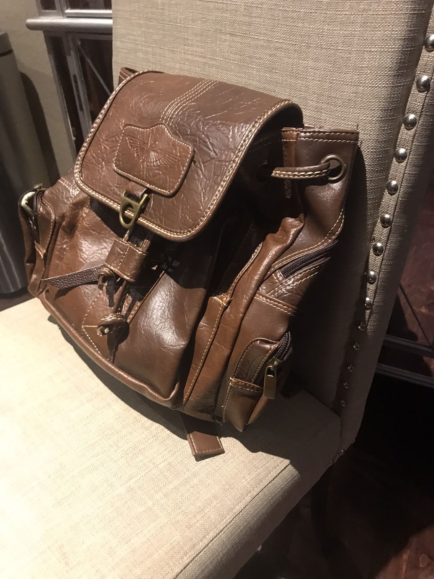 Coofit leather backpack Jewelry Accessories