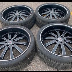 22” DODGE CHALLENGER CHARGER MAGNUM CHRYSLER 300 LINCOLN FORD WE FINANCE SET WHEELS RIMS TIRES 