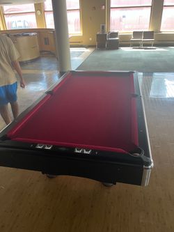 Red felt pool table x2