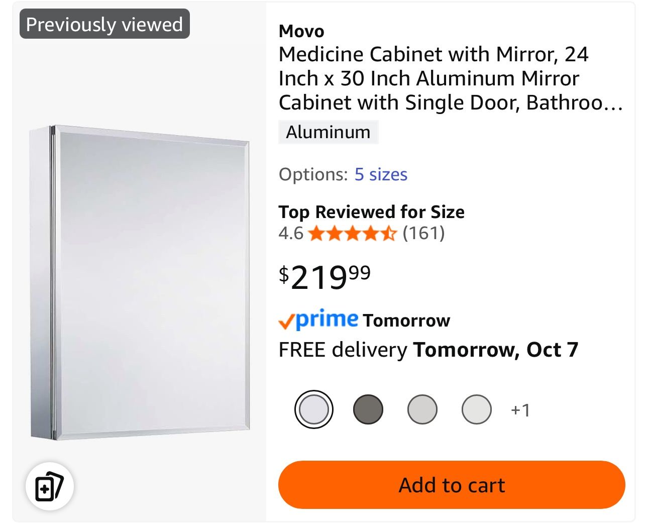 Movo Medicine Cabinet 24x30