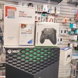 Xbox Series X de 1 TB, hasta 120 fps, pago inicial de $50, solicitud en línea disponible. 