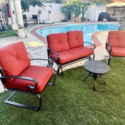 Rocking  Sofa Patio Set Cast Aluminum 4 Pieces Furniture