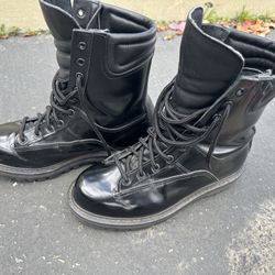 Black All American Made Military Boots 7.5 EE Double Wide Like New