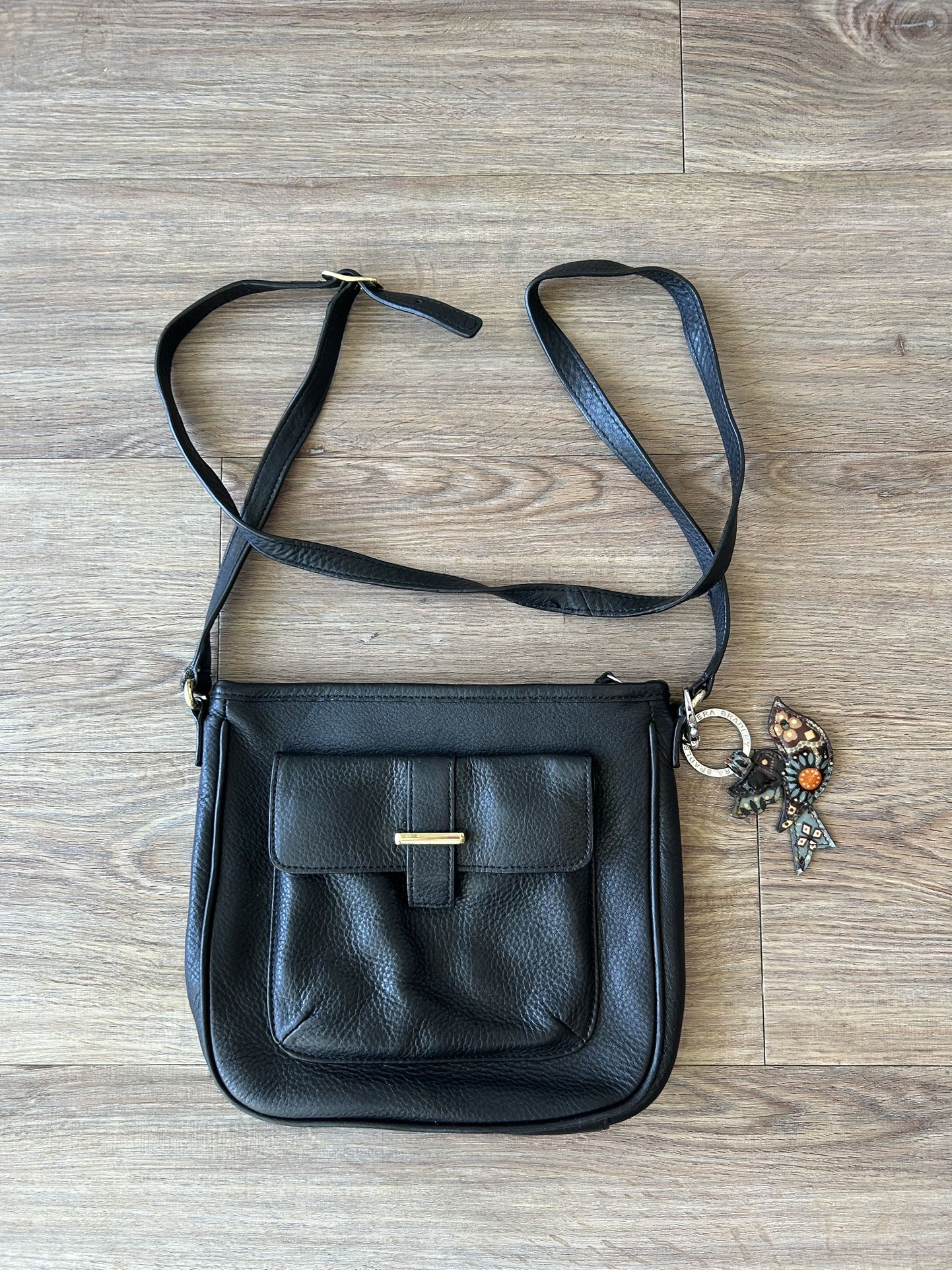 Talbots black crossbody purse w/ Vera Bradley keychain