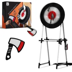 Axe Throwing Target Set, 3 Axes, Bristle Target, Indoor Outdoor Backyard Game