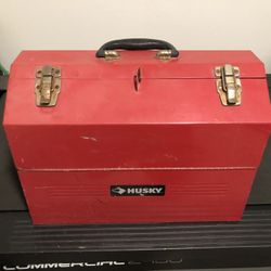 Vintage Husky Tool Box Cantilevered Red