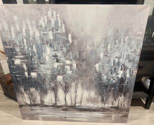 Large Abstract Forest Canvas Wall Art (approximately 47x47)