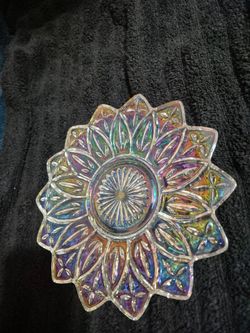 Vintage iridescent plate