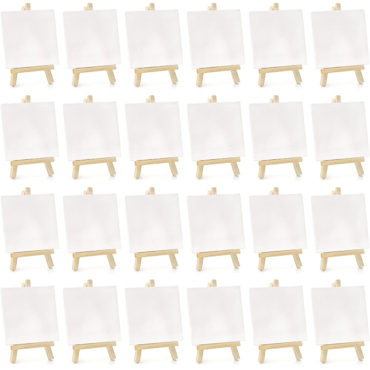 48 4" x 4" Mini Canvas and 24 Easel Set For Painting for Sale in ...