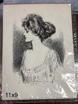 Vintage Print Gibson Girl by Charles Dana Gibson