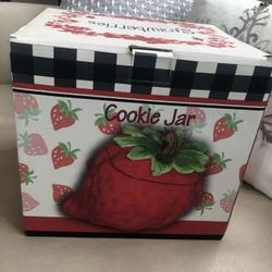 Vintage strawberry Cookie Jar
