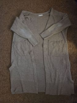 H&M Long Tan/ Gray Cardigan - Women's