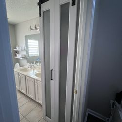 Bifold Barn Door White Frosted Glass