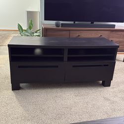 Black IKEA media cabinet
