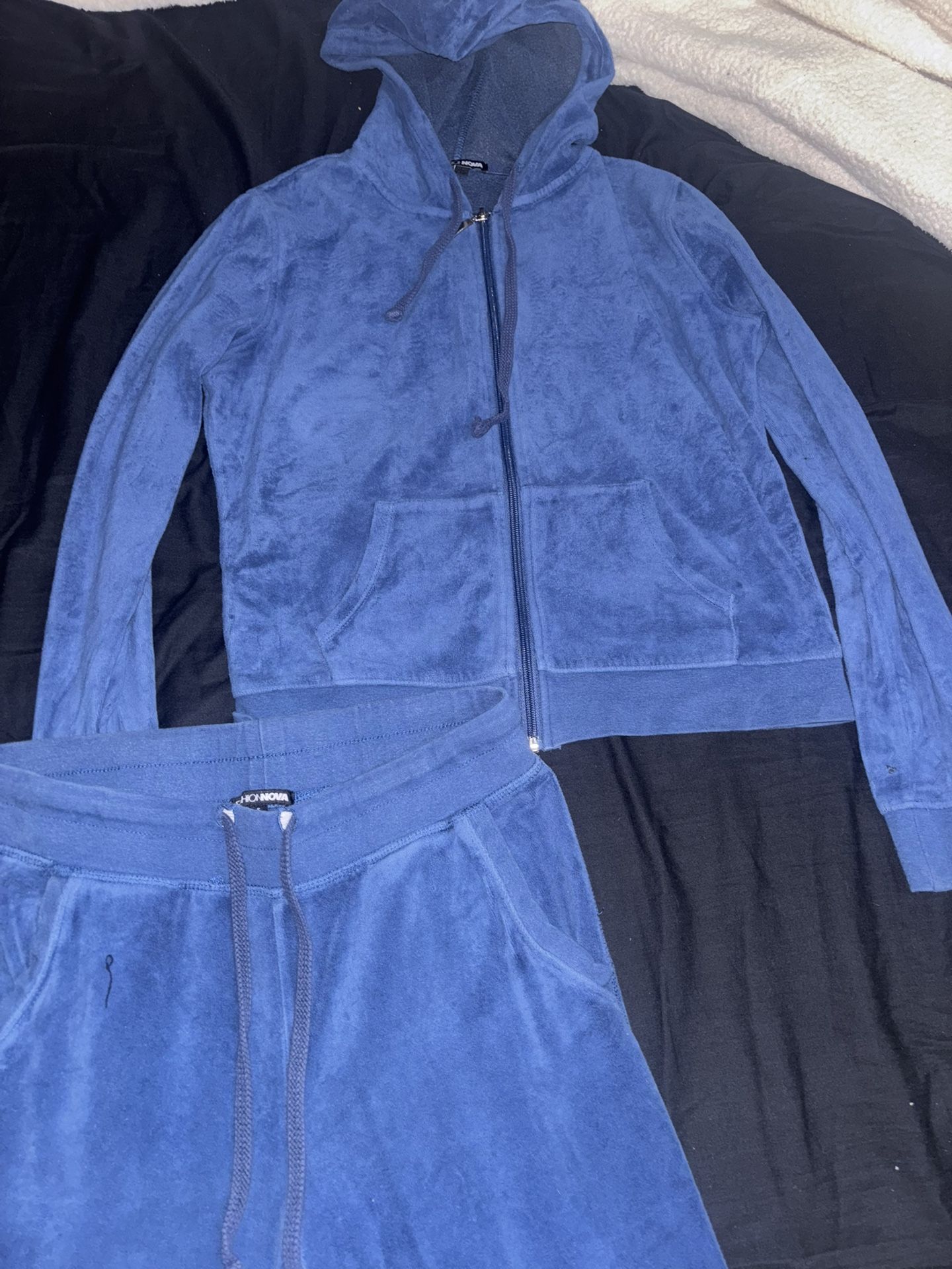 Velvet Blue Two Piece Jogger Set