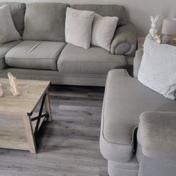 Gray 2 Pcs Sofa Set 