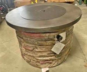 New Assembled Outdoor Propane Fire Pit Table Concrete with Imitation Stone