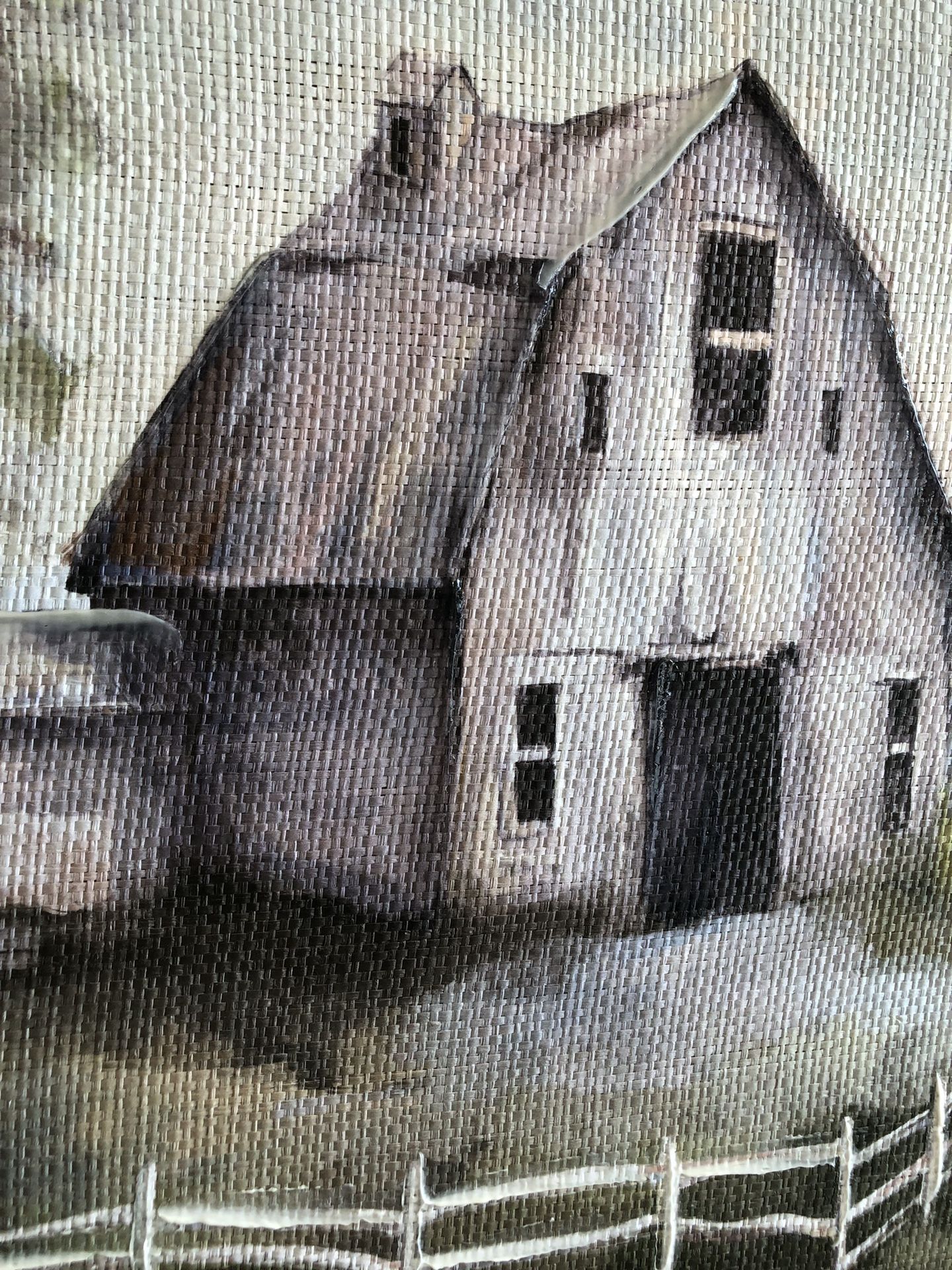 Wall Art Paper on Wood Barn 24x24 NEW